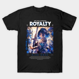 Royal Blue Rose Anime Girl T-Shirt